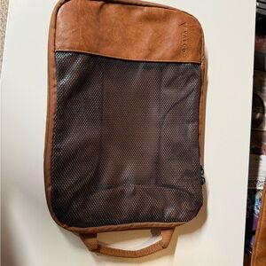 Brown and Black Faux Leather Packing Cube